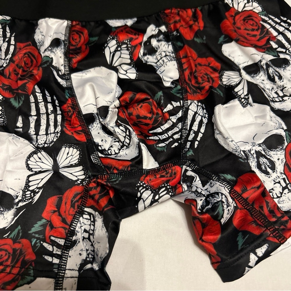 Morvia Men Costume Men's Underwear Boxer Briefs Black , Red Skull Goth Emo - Picture 3 of 5